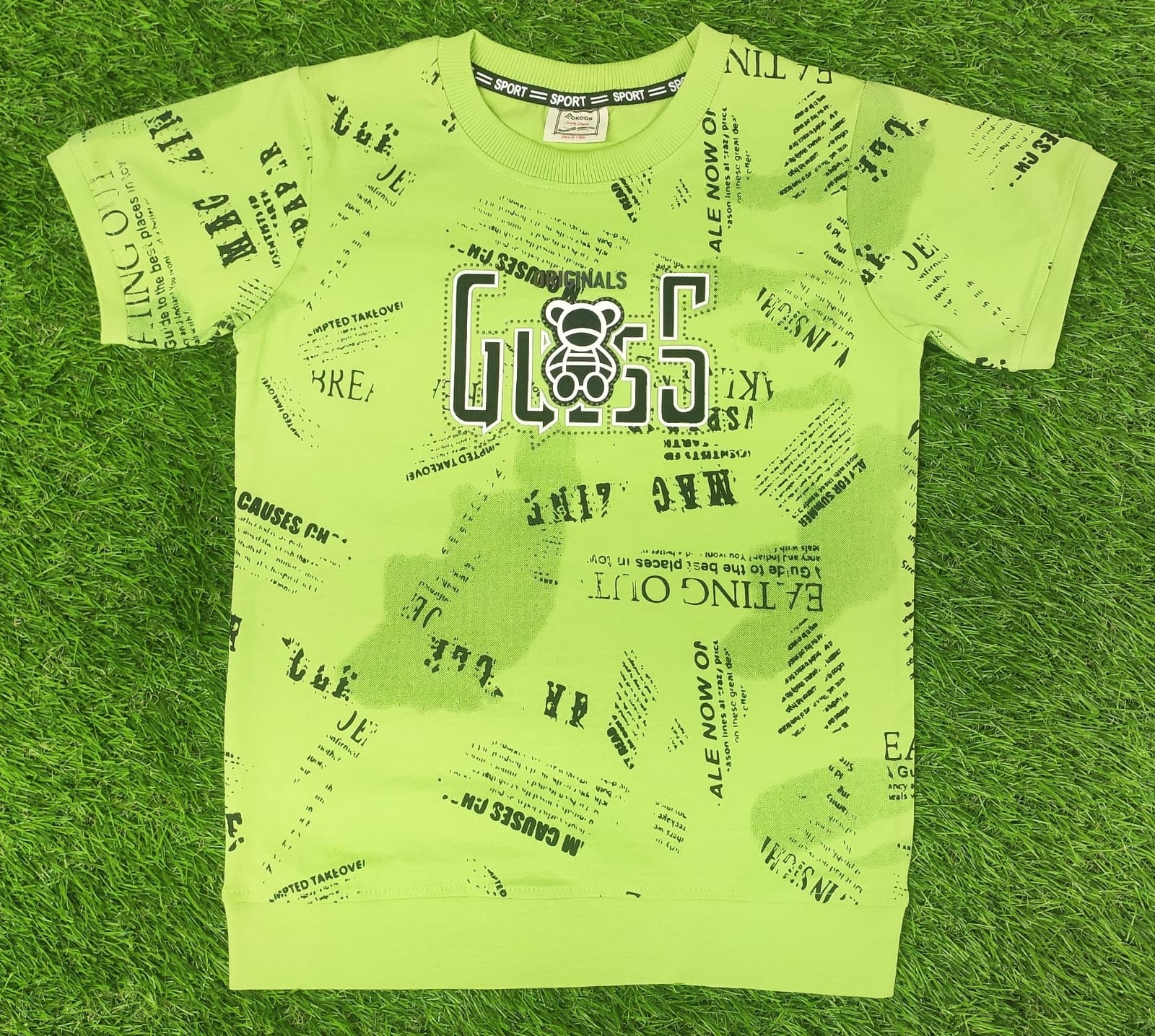 letter teddy printing t-shirt