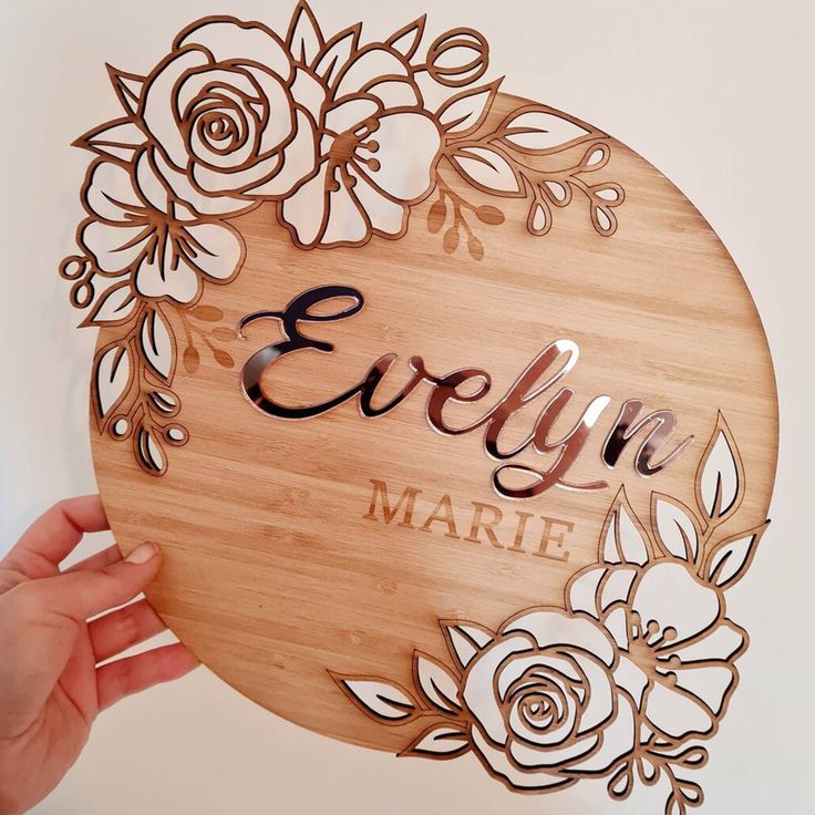 Floral Wooden Name Design