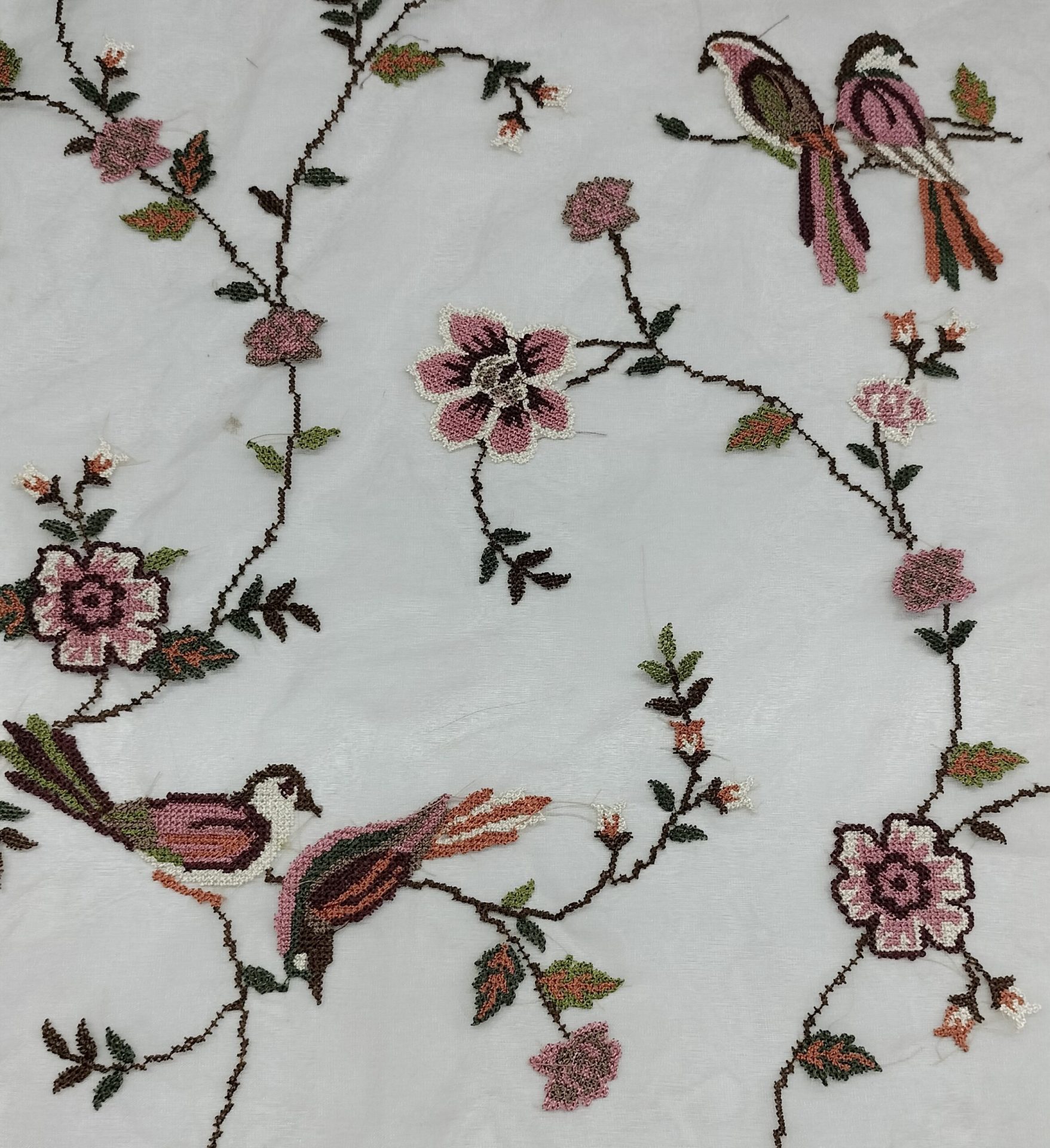 bird flower embroidery design