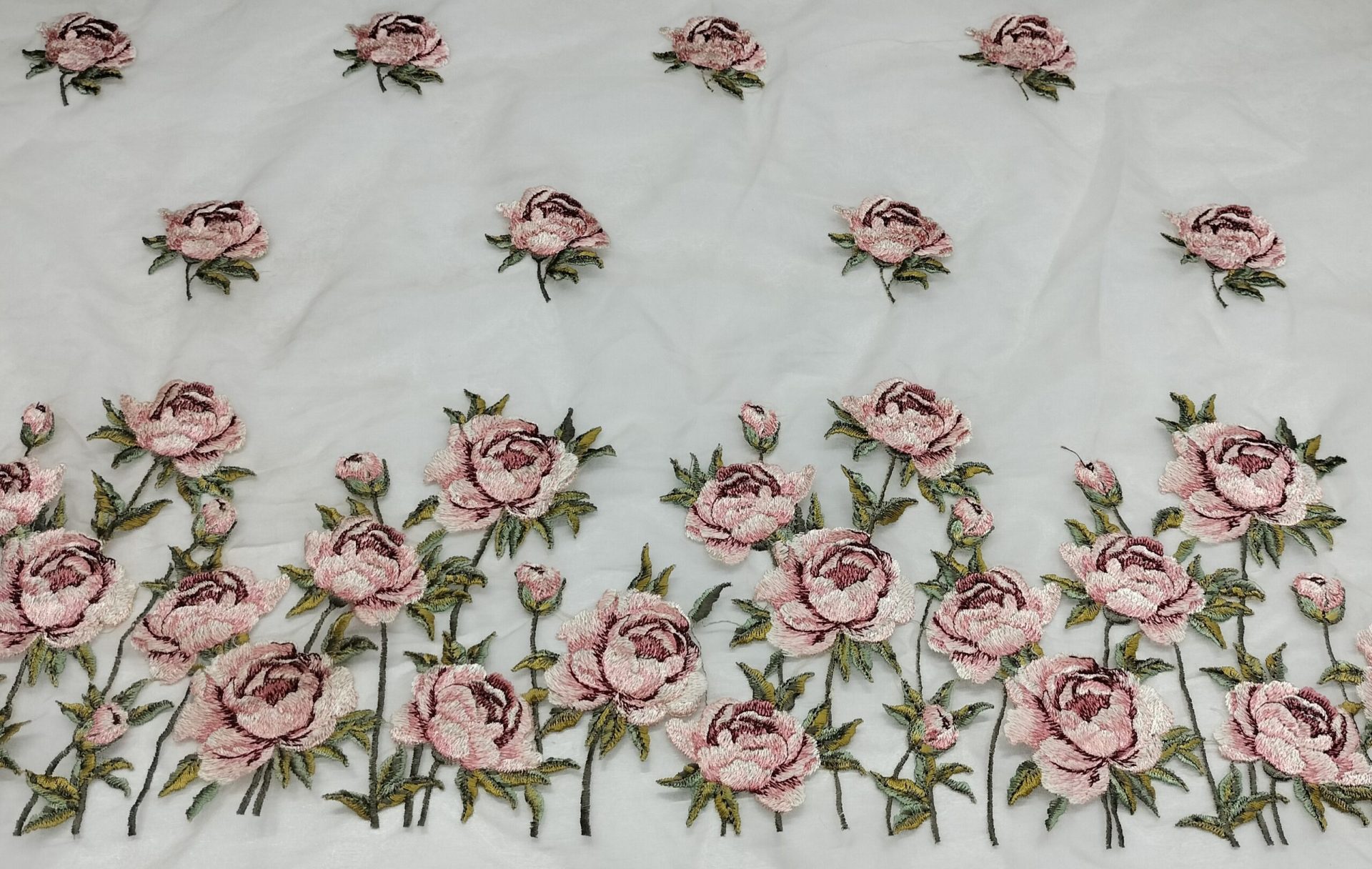 white pink rose design