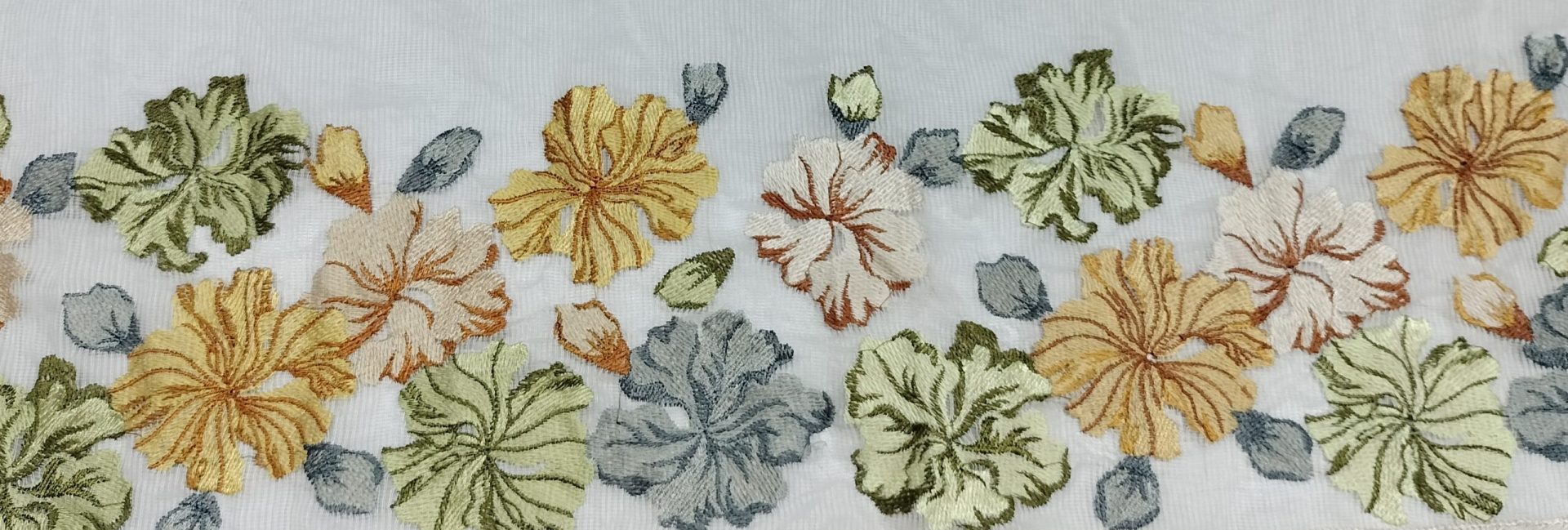 colorful flower petals threadwork