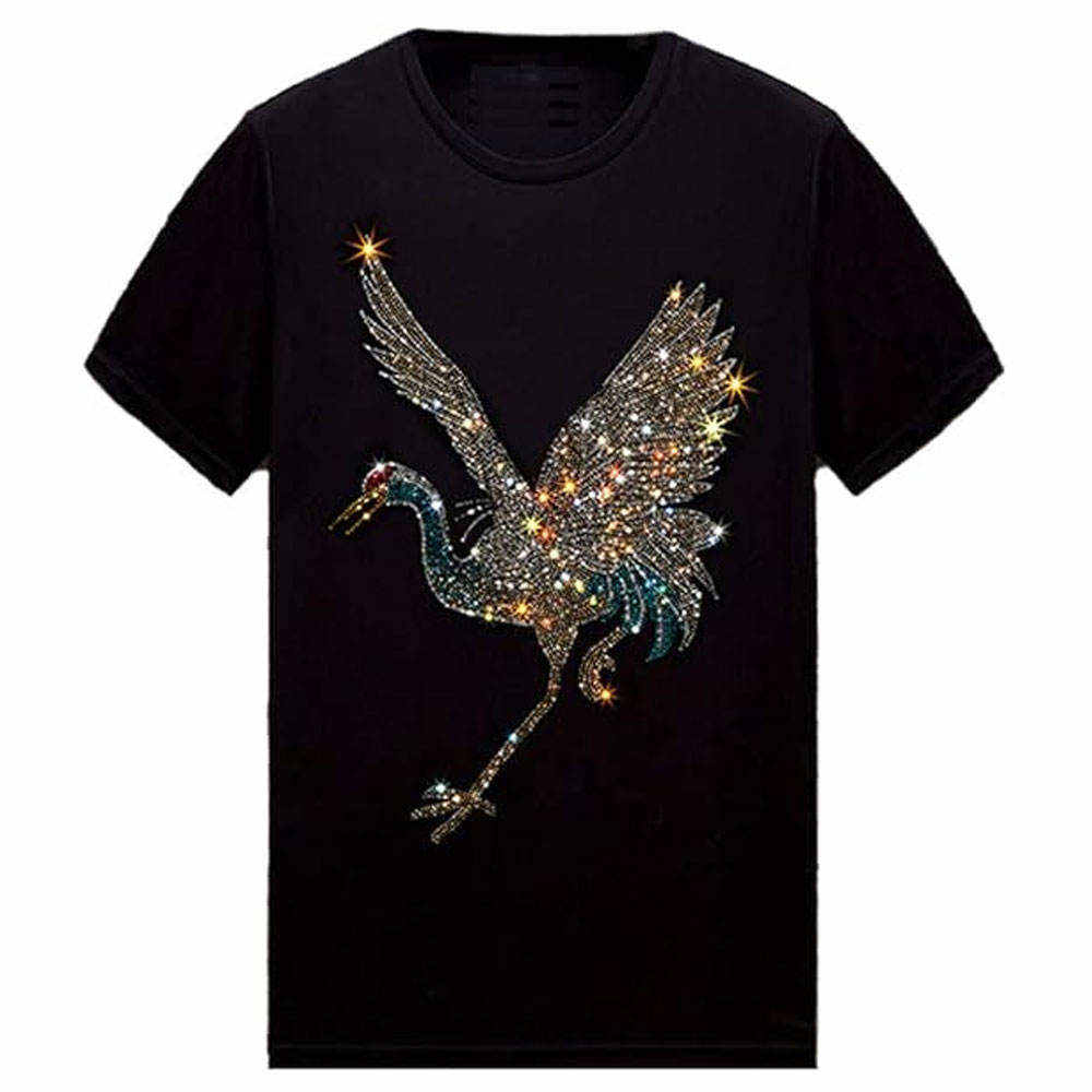 Flying Crane Rhinestone Design