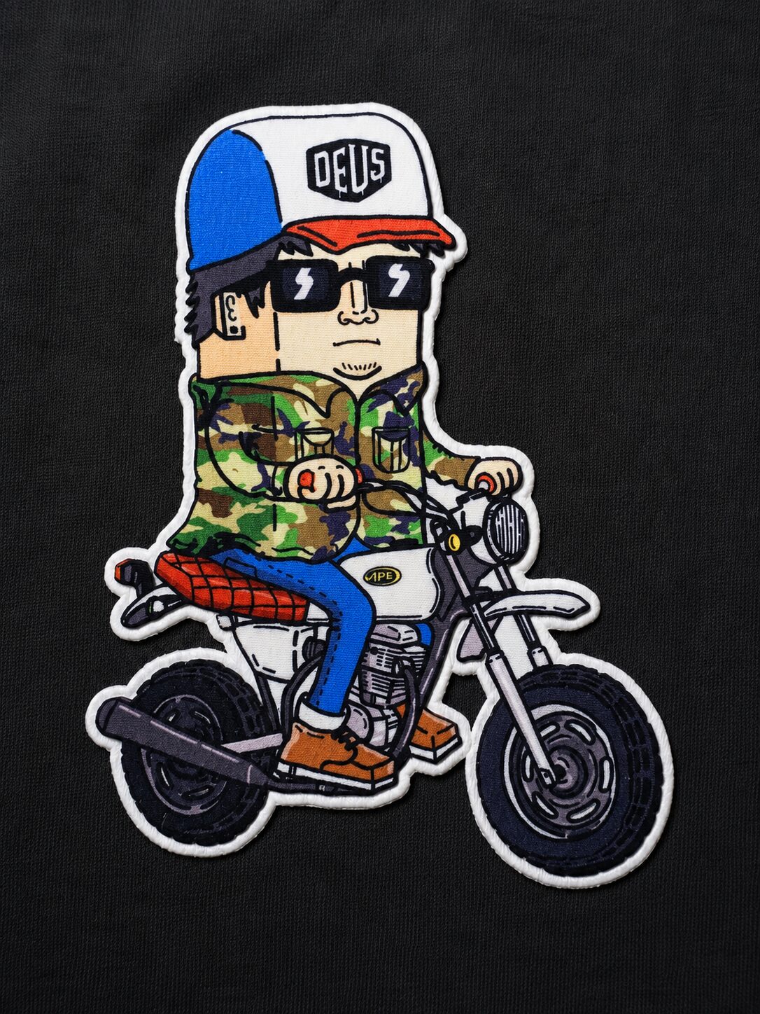 Cartoon Motorcycle Rider Sublimation Patch