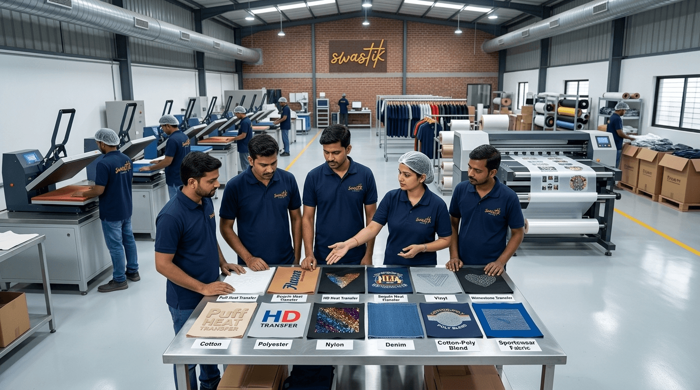 How to Choose the Right Heat Transfer Sticker for Different Fabrics Heat transfer stickers for cotton, polyester, nylon, denim and blended fabrics comparison guide